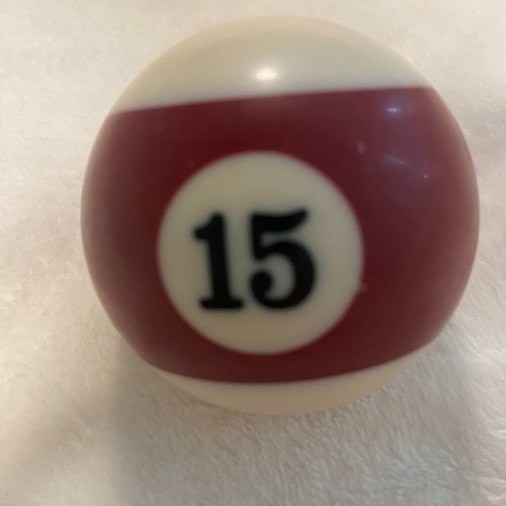 Vintage ~ #15 Replacement Billiard / Pool Ball ~ 2 1/4" Diameter ~ Burgundy